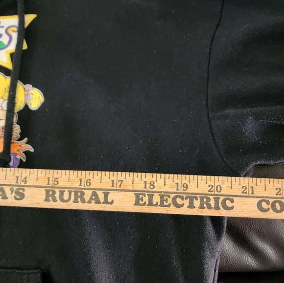 Rugrats Nickelodeon Hooded Sweatshirt Faux Sherpa Hood Black Men's Large - Picture 4 of 6